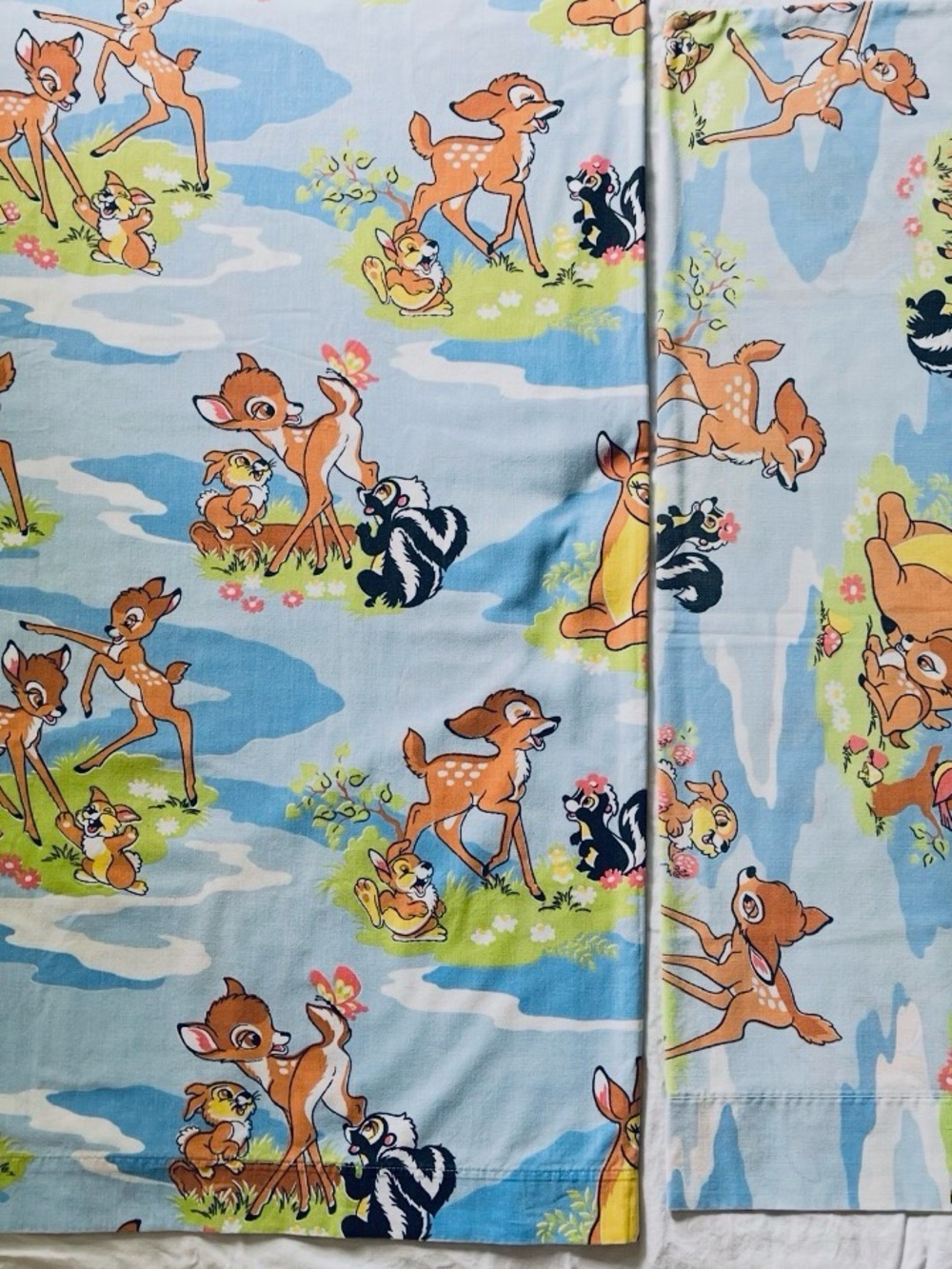 Rare Vintage Bambi Twin Sheet Set Early 1980’s Sears/Walt Disney Productions